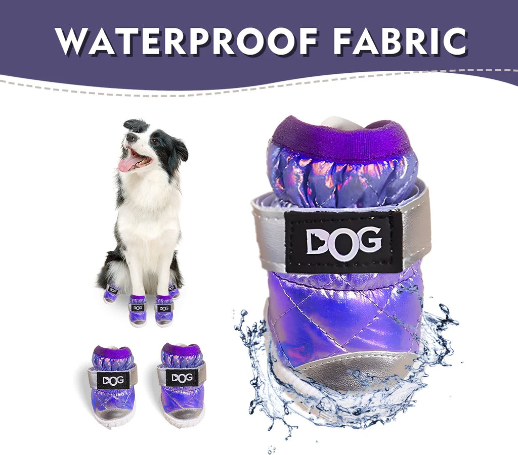 Dog Shoes for Dogs with Letters Paw Protectors for Winter Snowy DayWater-Resistant