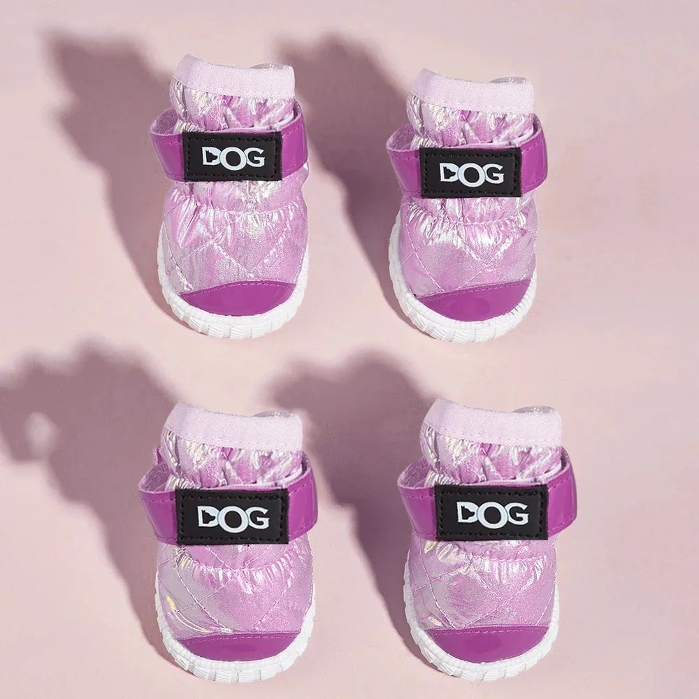 Dog Shoes for Dogs with Letters Paw Protectors for Winter Snowy DayWater-Resistant