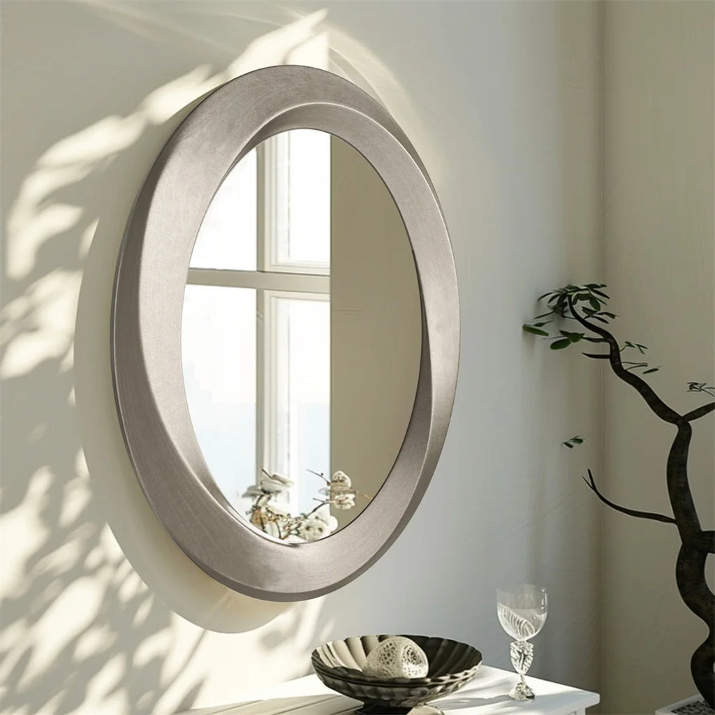 LUVODI Antique Baroque Gold Oval Beveled Framed Wall Mirror Decorative Accent Mirror for Living Room Bedroom Entryway Decor