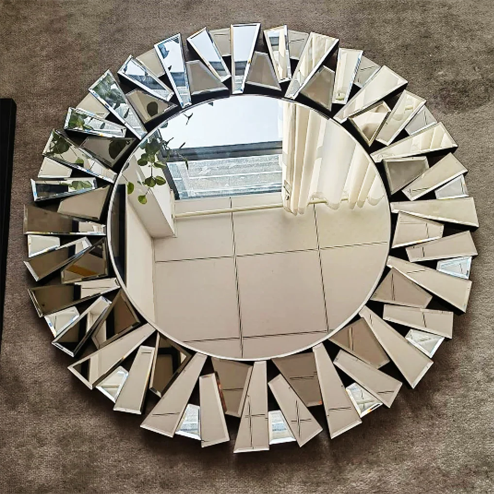79cm Large Round Wall Mirror. Accent Decor Mirror with Beveled Frame. Bathroom Bedroom Livingroom. A stunning Focal point in any room of your Home.
